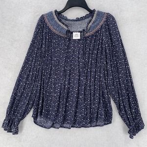 Knox Rose Top Womens SMALL Blouse Cottegecore‎ Boho Hippie Peasant Puff Sleeve